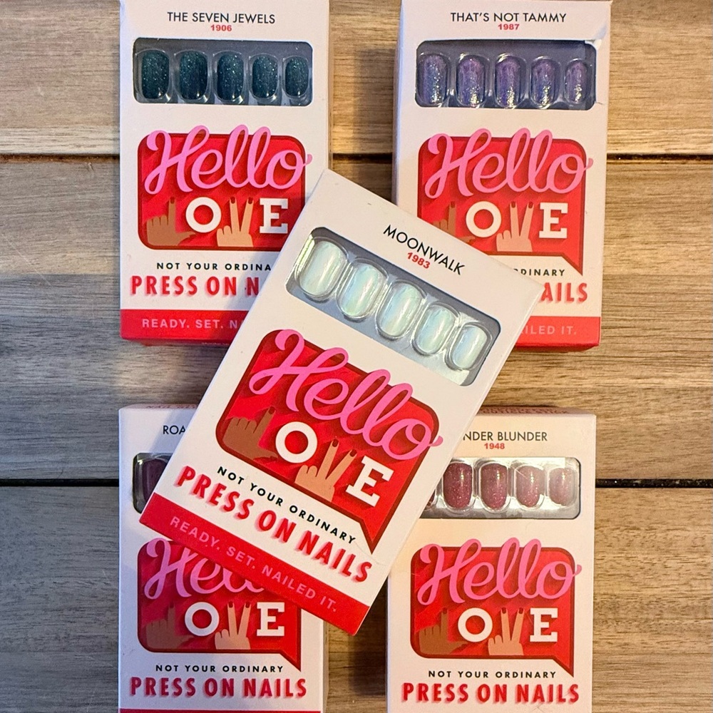 Hello Love Press On Nails - Set of 5 New Boxes